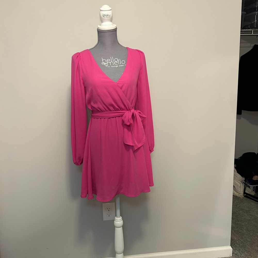 Mi Ami Pink Wrap Dress